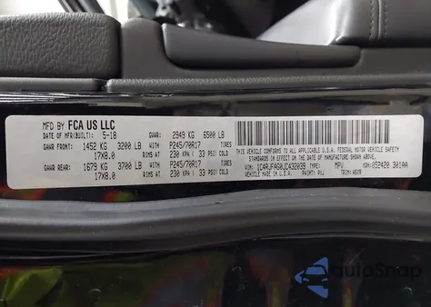 2018 Jeep Grand Cherokee Laredo E 4X4 z USA, uszkodzony, nr VIN 1C4RJFAG0JC432039